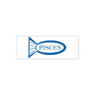 Pisces Star Sign Fish Self Inking Stamp Zelfinktende Stempel