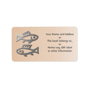 Pisces Star Sign Silver Fish Name Tag Cadeaubon La Etiket
