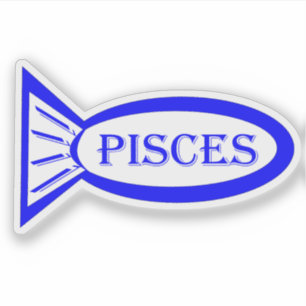Pisces Star Sign Vis Vorm Sticker