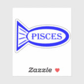 Pisces Star Sign Vis Vorm Sticker (Vel)