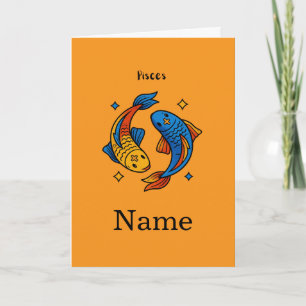 Pisces Sterrenbeeld Cartoon Vis Illustratie Kaart