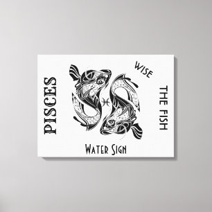Pisces Sterrenbeeld en Symbool Canvas Afdruk
