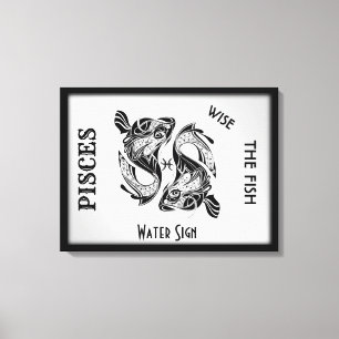 Pisces Sterrenbeeld en Symbool Ingepakt Canvas Afdruk