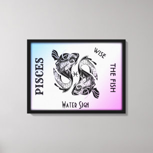 Pisces Sterrenbeeld en Symbool Ingepakte Canvas Afdruk
