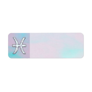 Pisces sterrenbeeld symbool Moeder van parel stijl Etiket