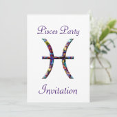 Pisces Thèmes Anniversaire Invitation Fête -Zodiac (Debout devant)