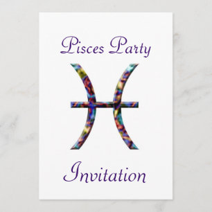 Pisces Thèmes Anniversaire Invitation Fête -Zodiac