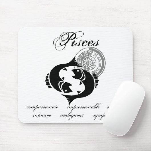 pisces traceert Grieks-achtige Zodiac Muismat (Met muis)