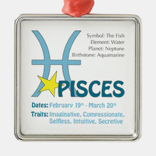 Pisces Traits Square Ornament