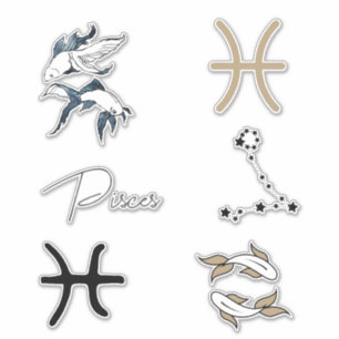 Pisces twin fish astrology zodiabetische verjaarda sticker