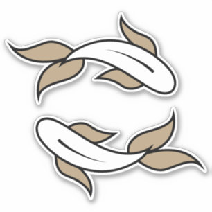 Pisces twin-viswater-teken astrologisch symbool sticker