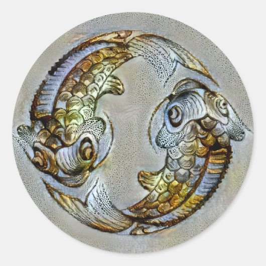 Pisces Venice Ronde Sticker (Voorkant)
