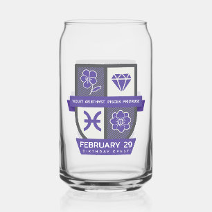 Pisces Verjaardagswapen™ voor 19-29 februari Blikvorm Glas