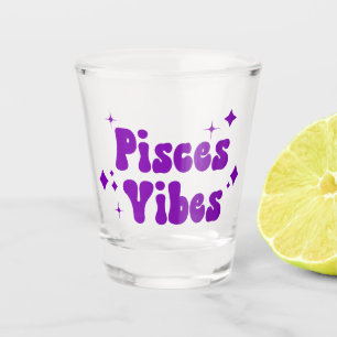 Pisces Vibes Zodiac Astrology Paars Stars Shot Glas