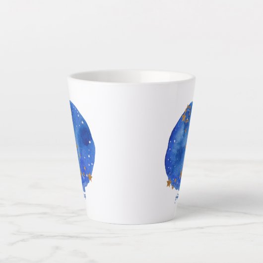 Pisces Waterverf Night Sky Constellation Zodiac Latte Mok (Voorkant)