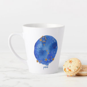 Pisces Waterverf Night Sky Constellation Zodiac Latte Mok