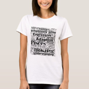 Pisces Word Cloud Zodiac Inspiration T-shirt