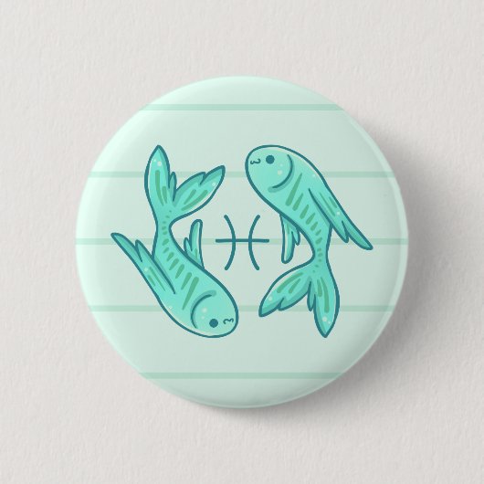 Pisces Zodiac Animal Button (Voorkant)