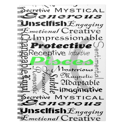 Pisces Zodiac Astrology Traits Collage Notitieboek (Voorkant)
