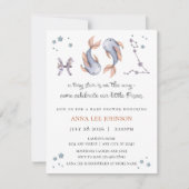 Pisces Zodiac Baby Shower Invitation (Devant)