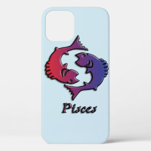 Pisces Zodiac Birth Sign Red Paarse astrologie iPhone 12 Hoesje