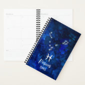 Pisces Zodiac Constellation Blue Galaxy Monogram Planner (Display)