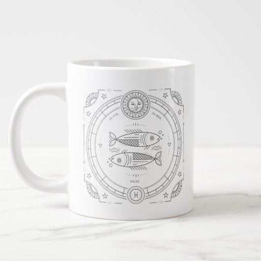 Pisces Zodiac Custom BirthdayMug Jumbo Mok (Links)