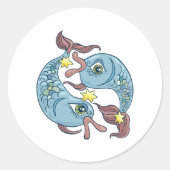 Pisces Zodiac Fish Horoscope Ronde Sticker (Voorkant)