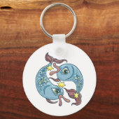 Pisces Zodiac Fish Horoscope Sleutelhanger (Voorkant)