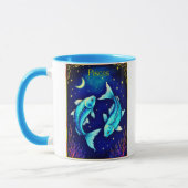 Pisces Zodiac Fish Swimming in Cosmic Waters Mok (Links)