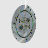 Pisces Zodiac Gold Abalone op constellatie Ornament (voorkant)