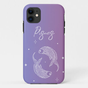 Pisces zodiac horoscoop sterbordgradiënt iPhone 11 hoesje