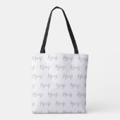 Pisces Zodiac Minimalist Cursive Font Canvas tas (Achterkant)