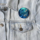 Pisces Zodiac Pin Ronde Button 5,7 Cm (In situ)