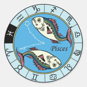 pisces zodiac ronde sticker