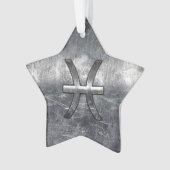 Pisces Zodiac Se connecter en grunge style acier (devant)