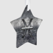 Pisces Zodiac Se connecter en grunge style acier (devant)