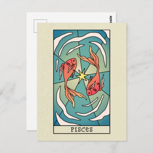 Pisces Zodiac Sign Abstract Art  Briefkaart (Voorkant / Achterkant)