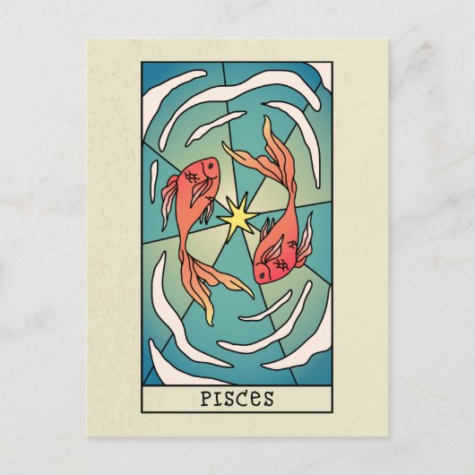 Pisces Zodiac Sign Abstract Art Briefkaart (Voorkant)