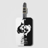 Pisces Zodiac Sign Black & White Bagagelabel (Voorkant (verticaal))