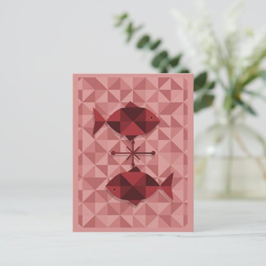 Pisces Zodiac Sign Briefkaart (Staand voorkant)