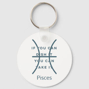 Pisces Zodiac Sign Fun Quote Blue Text Birthday Sleutelhanger