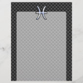 Pisces Zodiac Sign in Carbon Fibre Style (Voorkant)