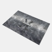 Pisces Zodiac Sign in Grunge Silver Steel Style Deurmat (Schuin)