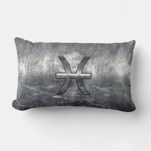 Pisces Zodiac Sign in grunge steel style decor Kussen