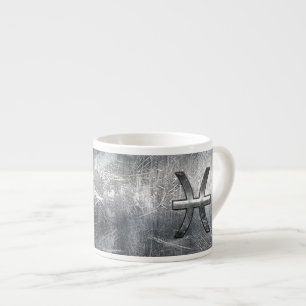 Pisces Zodiac Sign in grunge steel style Espresso Kop