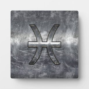 Pisces Zodiac Sign in grunge steel style Fotoplaat