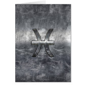 Pisces Zodiac Sign in grunge steel style print (Voorkant)
