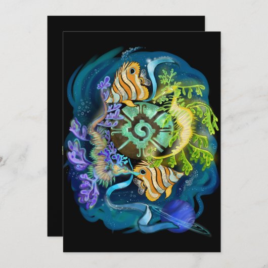 Pisces Zodiac Sign Kaart (Voorkant / Achterkant)