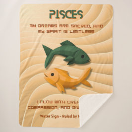 Pisces Zodiac Sign Modern 3D Astrology Design Sherpa Deken